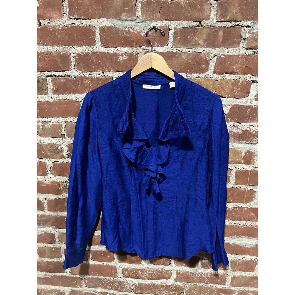 Coldwater Creek Women’s Blue Long Sleeve Blouse Top Size Small